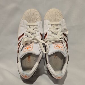 Adidas Kids White and Tan Sneakers